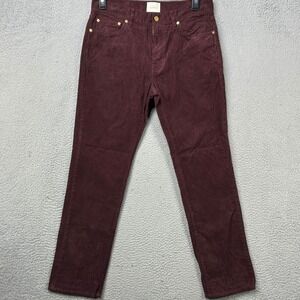Sid Mashburn Pants Corduroy Mens 33X30 Maroon Chino Flat Front 5-Pockets NEW